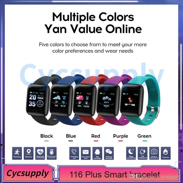 

fitness tracker id116 plus smart bracelet with heart rate smart watchband blood pressure wristband pk id115 plus 116 plus f0 for fitbit mi