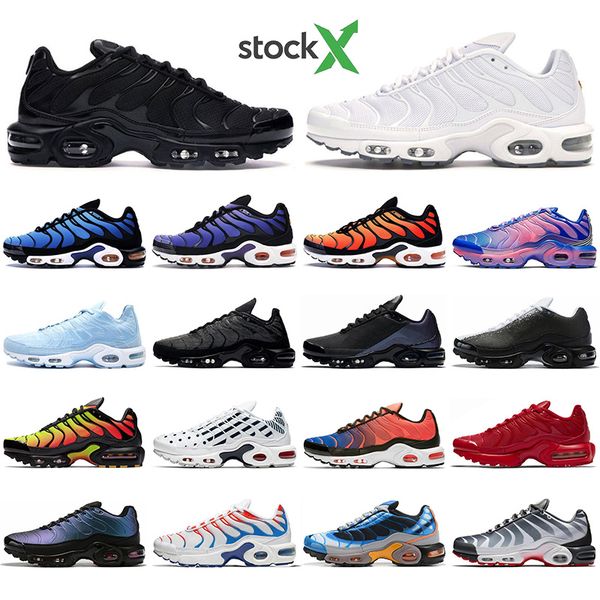 

with socks tn plus running shoes men throwback future triple black white hyper blue total crimson voltage purple athletic sport sneaker