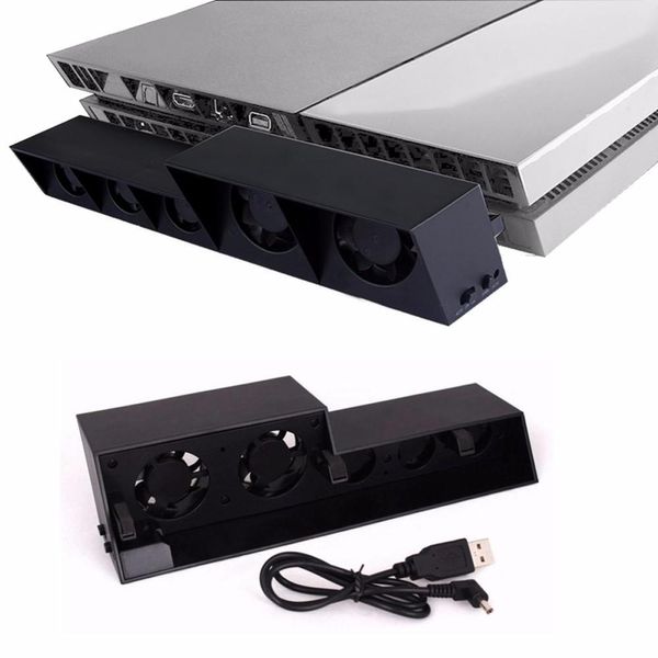 Dock di ricarica per controller verticale USB Turbo esterno Controllo della temperatura Raffreddamento 5 Ventole di raffreddamento per Sony Playstation 4 Console PS4 7