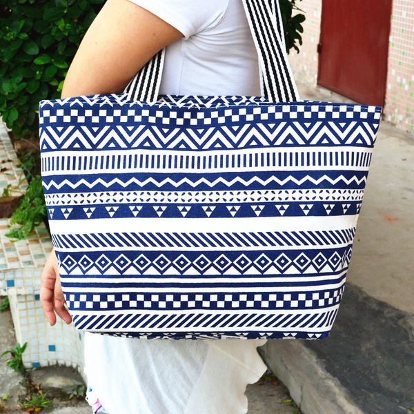 

women's bag fashion printed canvas bag women's shoulder large-volume shoulder