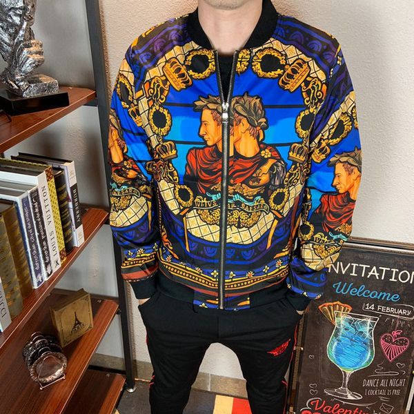 

jacket mens 2019 coat brand new sweatshirt hoodie long sleeve autumn sports zipper print windcheater mens clothes jackets 1-7, Black;brown