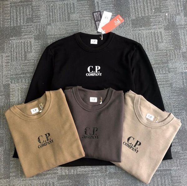 

cp company new brand designer men's stone round neck sweater island cotton casual luxury sweater color complete size complete luxury a1, Black