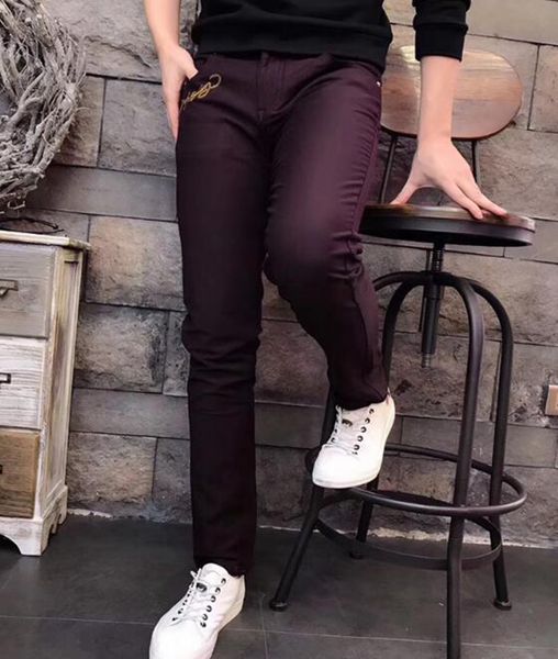 

мужская европа, сша и южная корея версия новой модной тенденции для похудения личности джокер упругие брюки ноги / 28-36, Blue