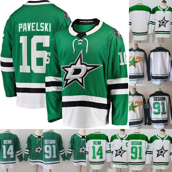 

Mens Dallas Stars 16 Joe Pavelski Jersey 14 Jamie Benn 91 Tyler Seguin Blank 100% Stitched Hockey Jerseys Cheap White Green Free Shipping