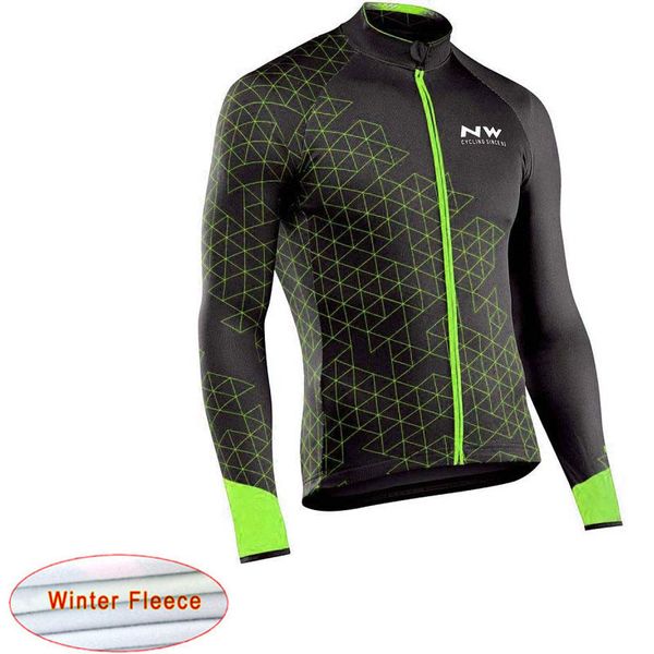 

nw cycling jersey winter long sleeve thermal fleece bicycle racing bike cycling clothing maillot ropa ciclismo hombre c28, Black