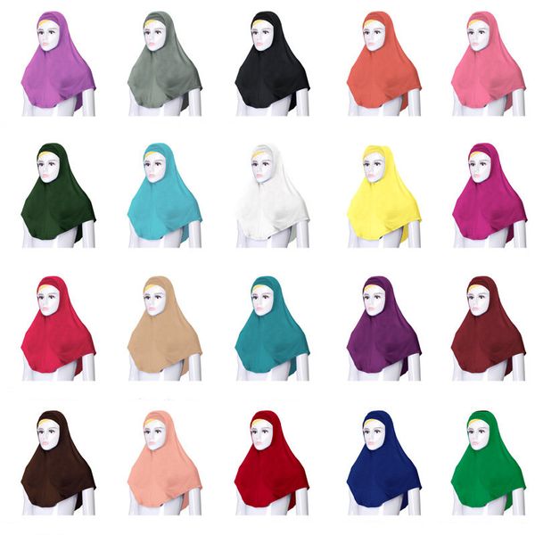 

2pcs women muslim prayer hat under scarf hijab niquabs islamic headscarf turban soft ninja solid color middle east hat 76*68cm, Red
