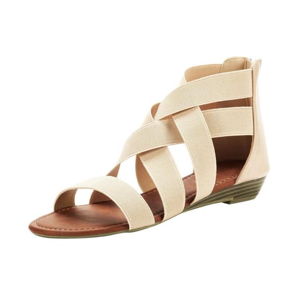 

sagace women's sandals for the beach ladies sandals women summer cross elastic strap ankle wedges roman women shoes 2020, Black