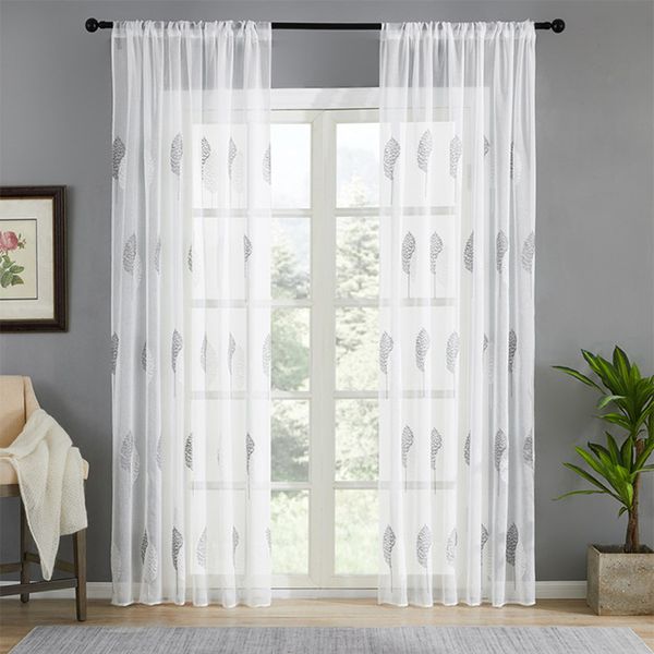 

embroidery window yarn balcony bedroom yarn white curtain tulle voile organza sheer curtains fabrics for living room luxurious