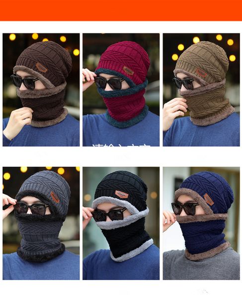 

selling men's earmuffs hat winter plus velvet thickening riding hat wool hat scarf one neck rrotective neck cap, Blue;gray
