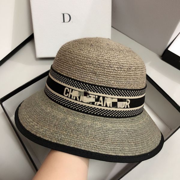 

natural fine lafite woven basin cap d fisherman sun sun hat letter fisherman cap travel sunshade hat, Blue;gray