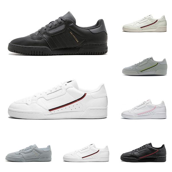 

2020 calabasas powerphase continental 80 men women sneakers kanye west triple black white og fashion mens flat shoes size 36-45
