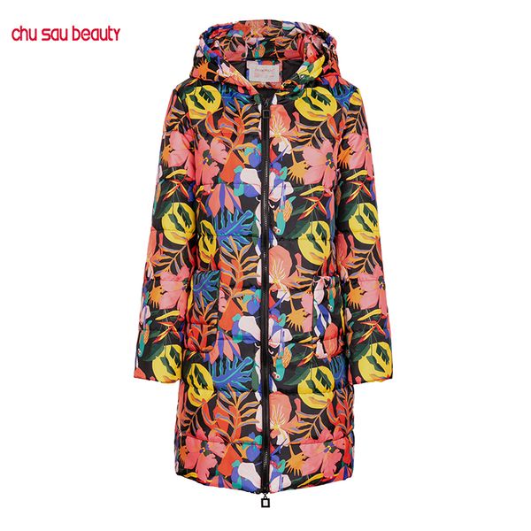 

fashion female long warm jackets 2019 new winter thick lady's parkas casual style chic 3d printed overcoats women 3xl 4xl 5xl, Tan;black