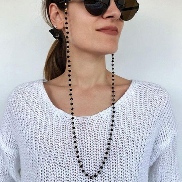 

fashion black crystal non-slip glasses chain 2020 a variety of glasses decoration chain to send girls gifts, Silver