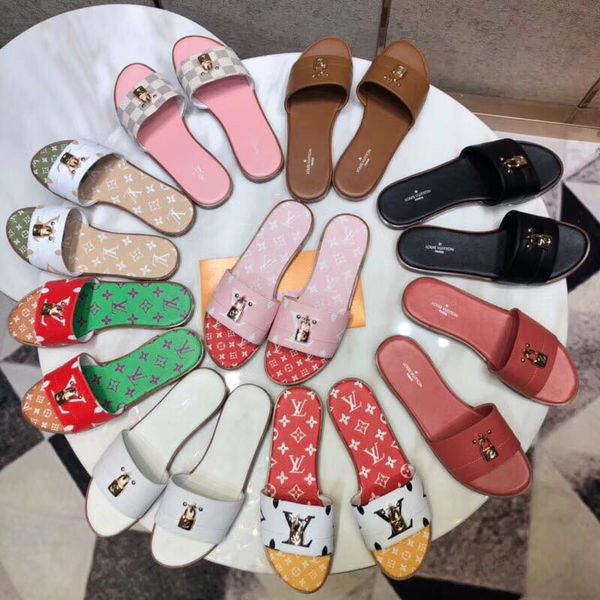 

2019 spring and summer sandals ladies fashion designer summer beach sandals ladies slide, size 35-41, Black