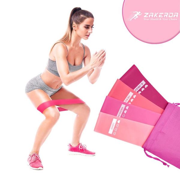 

4 colors yoga resistance rubber bands indoor outdoor fitness equipment 0.5mm-1.1mm pilates sport training workout elastic bands