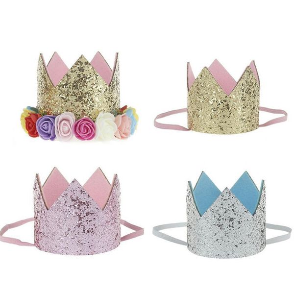 

1pc children baby kids boys girls handmade party hat crown birthday party supplies baby shower decoration