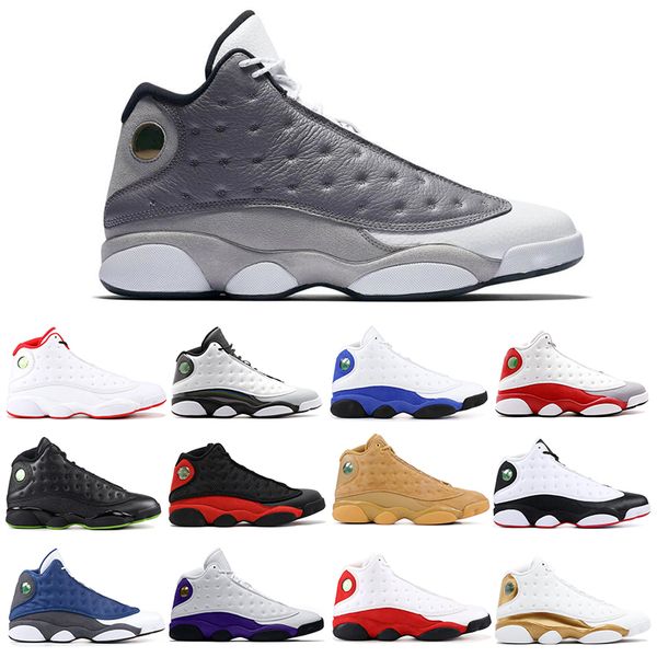

new mens basketball shoes 13s 13 lucky green court purple black cat bred sports sneakers trainers athletic size 7-13, White;red