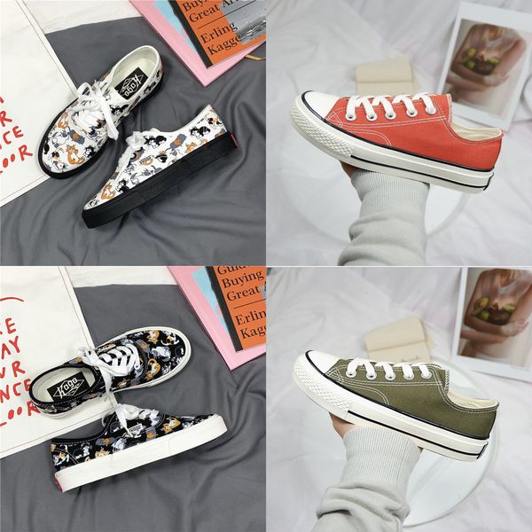 

5 colors fashion camo solid lace up canvas shoes mens womens casual shoes n5004 eur35-40, Black