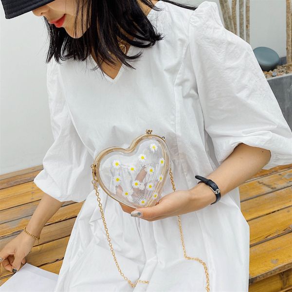 

2020 new korean version of the shoulder bag women's casual fashion messenger chain transparent bag ladies