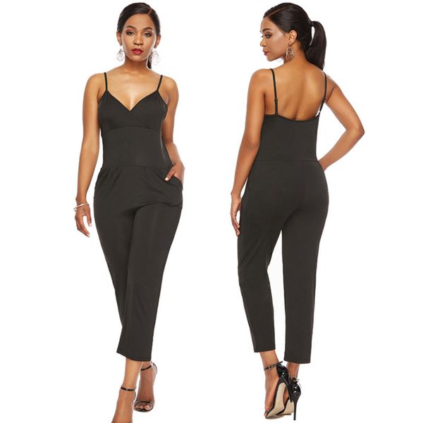 

womens designer tight v-neck long sleeve striped jumpsuit shorts jumpsuit 1xvg, Black;white