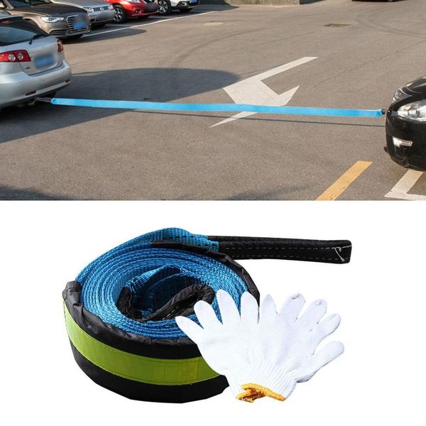 

automotive polyester high strength tow rope off-road vehicle reflective traction rope 5 meters 8 tons widened thick pull cart