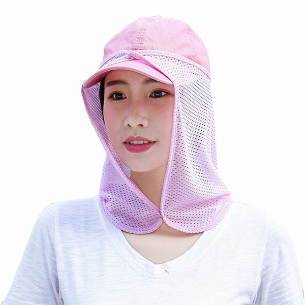 

sun mask sunshade uv protection polyester mesh flap hat shade attachment headwear, Black