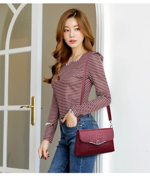 

women's shoulder mom 2020 new style crocodile pattern middle-aged women's bag korean-style soft leather large-volume
