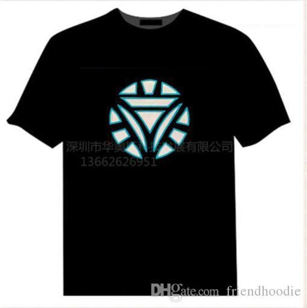 

tshirts sound control music light emitting short sleeve tshirt light emitting diode marvel movies male clothing mens summer printed, White;black