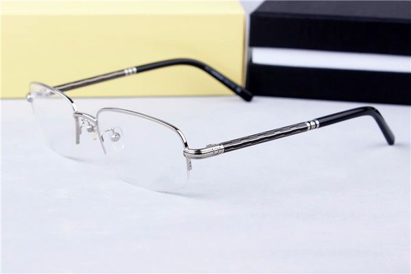 

the new glasses frame 500 high fashion wild metal frame nose pads plain glasses frame men's models 57-20-145, Silver
