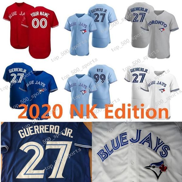 

2020 toronto hyun-jin ryu vladimir guerrero jr. randal grichuk cavan biggio tanner roark bo bichette ryan borucki jersey, Blue;black