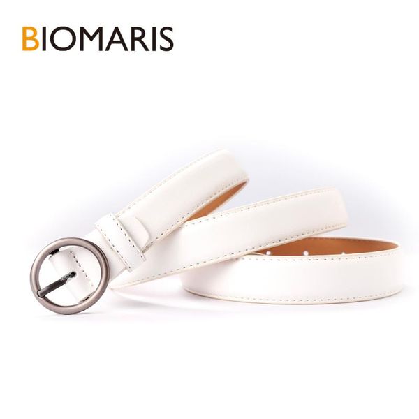 

biomaris cowhide belt fashion round buckle genuine ladies fashion belt metal for jeans dress wild quality luxury belts, Black;brown