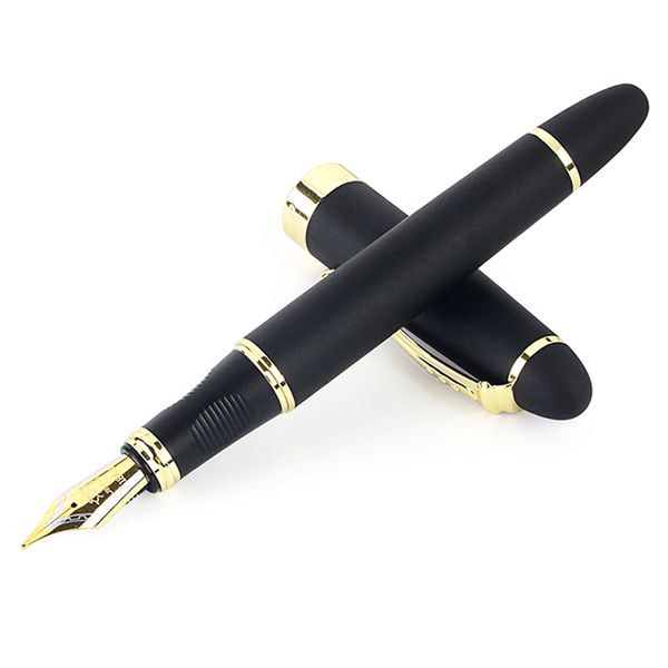

x450 frosted black and golden metal 0.5mm broad nib fountain pen for school office business writing pens stationery