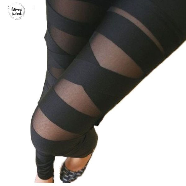 

леггинсы мода mesh женщин легинсы sexy halloween активный gothic legging бинты black punk rock упругие тонкий femme штаны