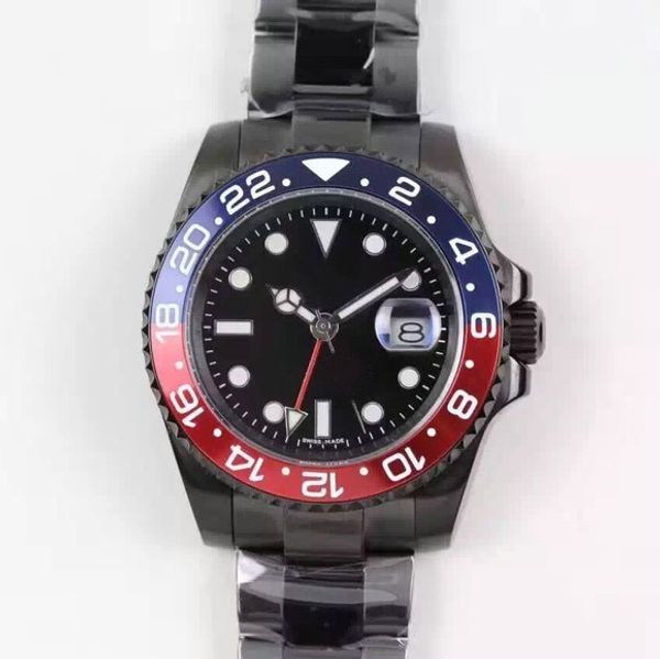 

men luxury 40mm sapphire mechanical watch, greenwich mean time, waterproof movement stainless steel mechanical watch manufacturers sell, Slivery;brown
