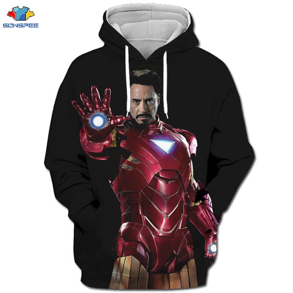 

sonspee 3d the men's sweater hoodie cosplay iron man black harajuku sweatshirt