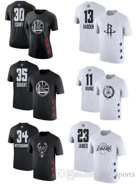 

curry black james letters covey less owen george lillard wade t-shirt 2019 all-star name and number t-shirt, White;black