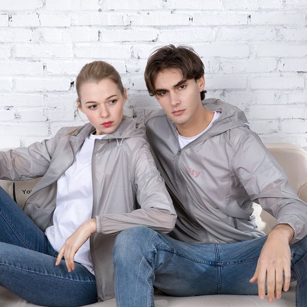 

sun protection clothing men and women summer wind shield ultrathin breathable hooded quick-dry couple's sun protection clothing, Tan;black