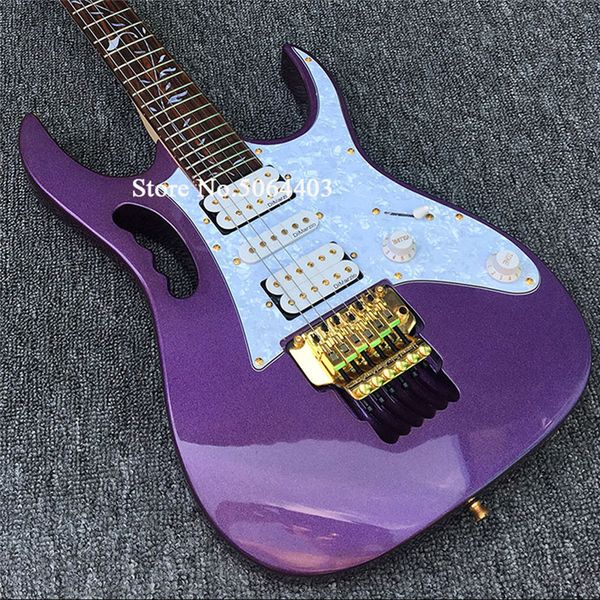 

kpole high end 6 string electric guitar, пурпурная краска, инкрустация дерева жизни доски пальца, золотые фитинги, двойная колебательная сис
