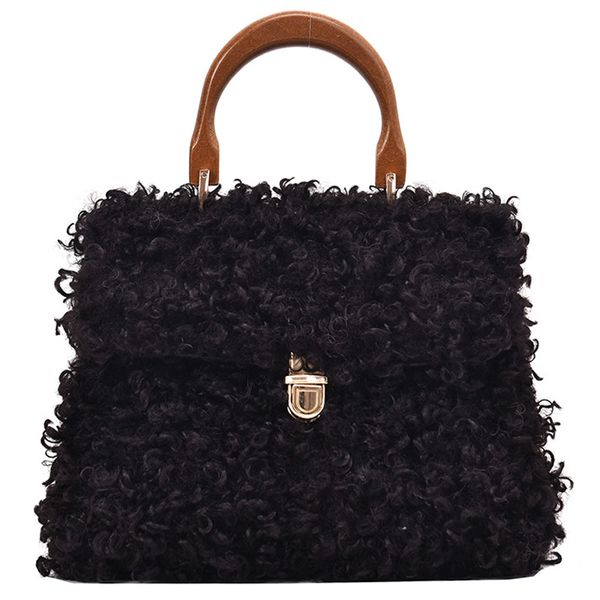 

элегантная женщина малый tote сумка 2019 конструктора сумки замок плеча сумки способа зимы новое качество мягкий плюш для женщин