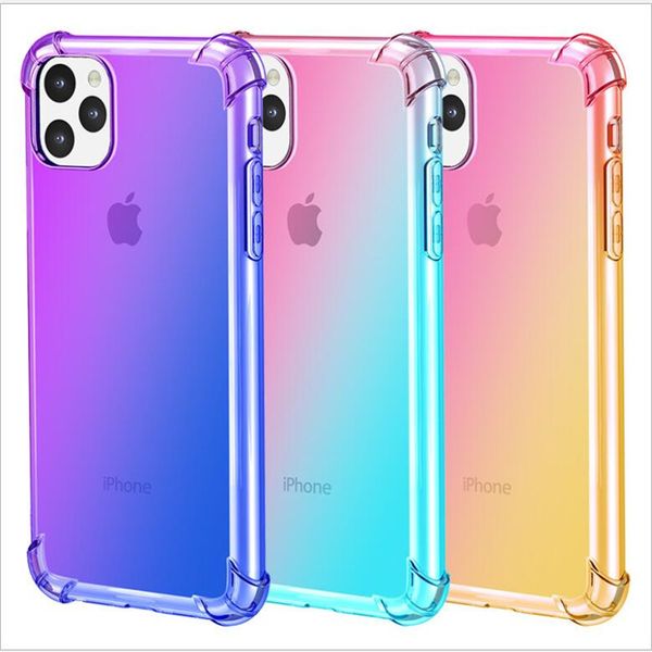 

gradient color phone case for samsung galaxy s10 color frame tpu case for iphone 11 pro max 8 plus color silicone phone cases