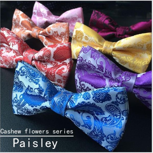 

european and american fashion men's english tie pesley cashew flower bow tie, Blue;purple