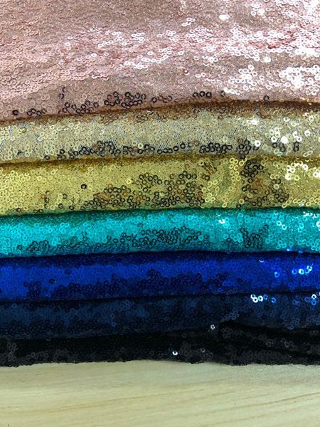 

mylb 1m/pcs embroidery sequin fabric material gold silver sparkly fabric for clothsing making party events tablecovers decor, Black;white