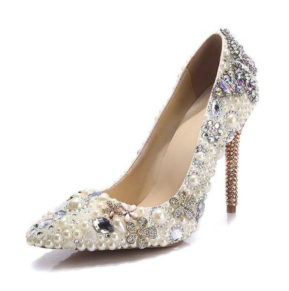 2020 New Arrivals Genuine Leather High Heels Customized Rhinestone