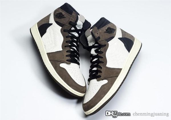 

2019 air authentic 1 high retro travis scott og ts sp 3m cactus jack dark mocha for man woman basketball shoes sneakers cd4487-100 with box