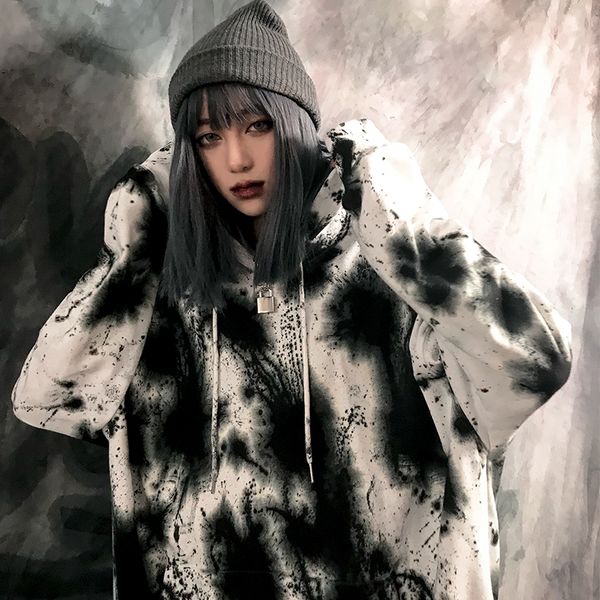 

new chinese hoodies landscape 3d print women hoodie sweatshirts winter flower hooded pullover long sleeve sportswear, Black