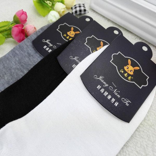 

moda de nova dos homens calcetines mens business cotton sock casual gray black white sock altura do joelho meias @c
