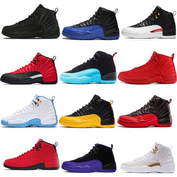 

mens 12 12s basketball shoes reverse flu game royal dark concord gym red outdoor taxi sports sneakers trainers size 7-13