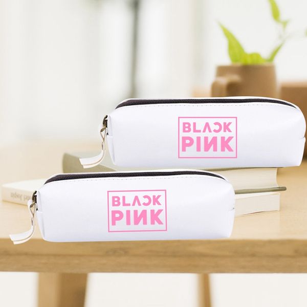 

1 шт kawaii kpop blackpink pu случая карандаша устроителя хранения pen сумка fans канцелярские подарки