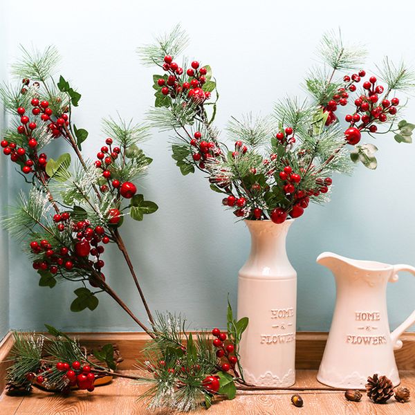 

artificial red berry pine twigs decoration for christmas crafts party home decor