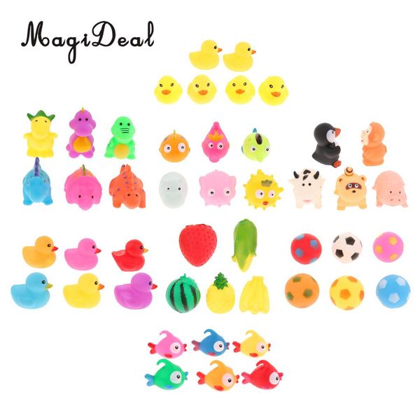 

5/6 pieces cute rubber squeaky animals fruits footballs dinosars baby toddler bathing time play fun bath toys